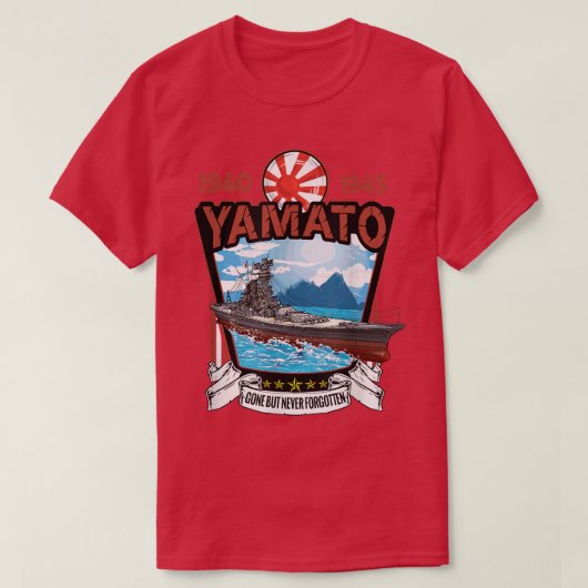 第二次世界大戦日本の戦艦ヤマト Tシャツ (デザイン正面)
