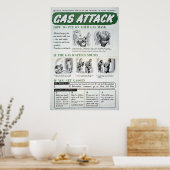 第二次世界大戦時のガス攻撃ポスター ポスター (キッチン)