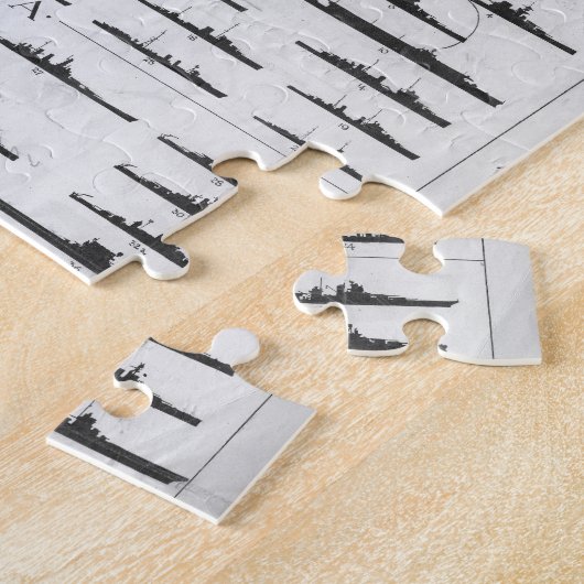 第二次世界大戦海軍戦艦の認識の図表 ジグソーパズル (側面)