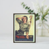 第二次世界大戦看護師募集ポスター - ヴィンテージアート ポストカード (スタンド正面)