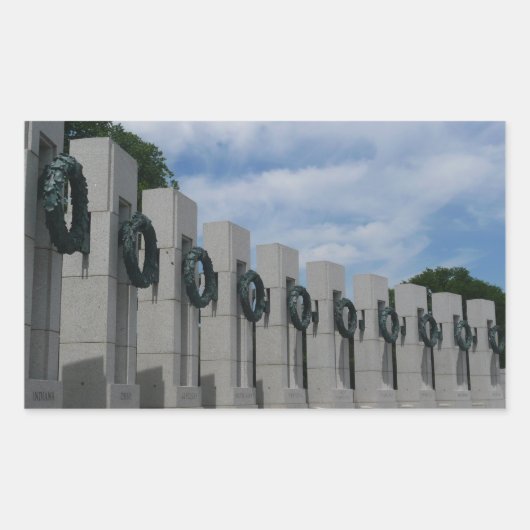 第二次世界大戦記念碑のリース I 長方形シール (正面)