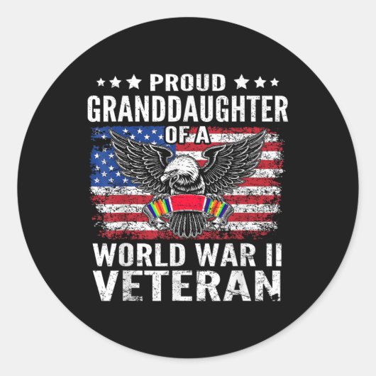 第二次世界大戦誇りを持ったの孫娘2退役軍人 ラウンドシール (正面)