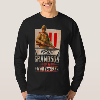 第二次世界大戦誇りを持ったの退役軍人の孫 Tシャツ