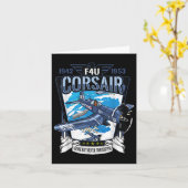 第二次世界大戦軍隊戦闘機アメリカF4u カード (黄色い花)