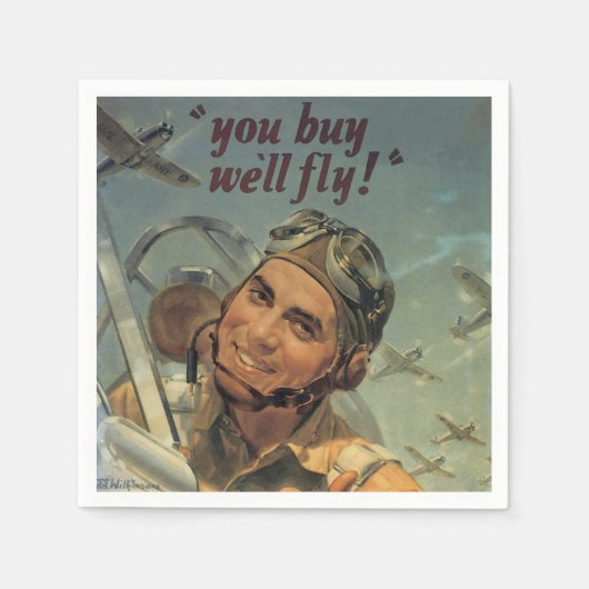 第二次世界大戦 スタンダードカクテルナプキン (正面)