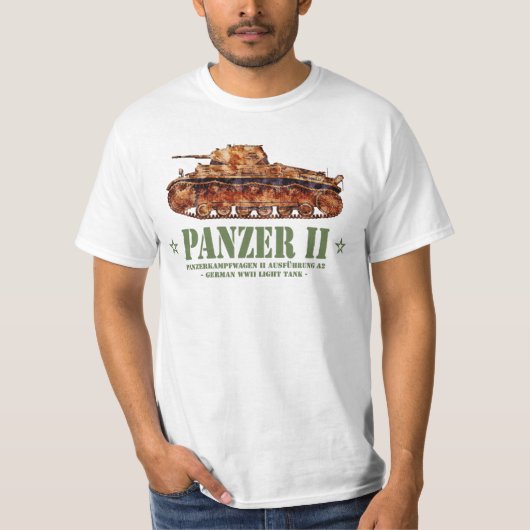 第二次世界大戦 ドイツ軍 軽戦車 Panzer II A2 WWII Tシャツ (正面)
