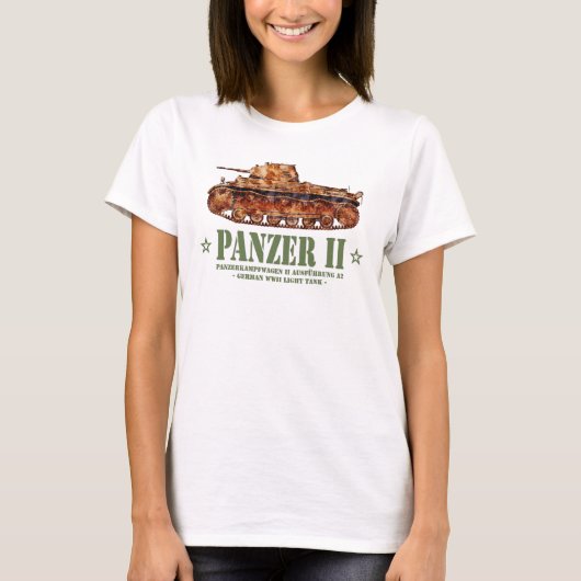 第二次世界大戦 ドイツ軍 軽戦車 Panzer II A2 WWII Tシャツ (正面)