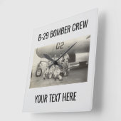 第二次世界大戦B-29爆撃機クルー壁掛け時計 置時計 スクエア壁時計 (傾斜)