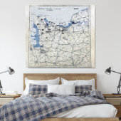 第二次世界大戦D日の地図1944年6月6日 キャンバスプリント (インサイチュ (寝室))