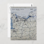 第二次世界大戦D日の地図1944年6月6日 ポストカード (正面/裏面)