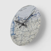 第二次世界大戦D日の地図1944年6月6日 ラウンド壁時計 (傾斜)