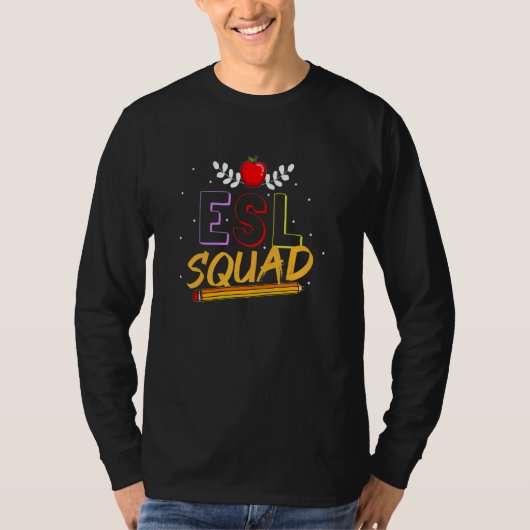 第二言語としての英語Eslエソールチーム先生 Tシャツ (正面)