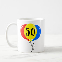 第五カラフル誕生日風船 コーヒーマグカップ