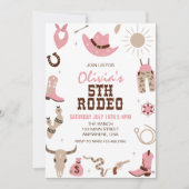 第五ロデオピンクウェスタン第5誕生日 招待状 (正面)