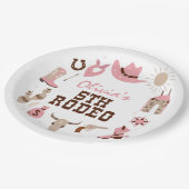 第五ロデオピンクウエスタンカウボーイ第5誕生日 ペーパープレート (アングル)