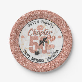 第五十エレガント章バラ金ゴールド第五十誕生日 ペーパープレート