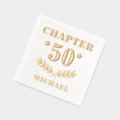 第五十章五十十誕生日 パーソナライズされた 箔ナプキン (左)