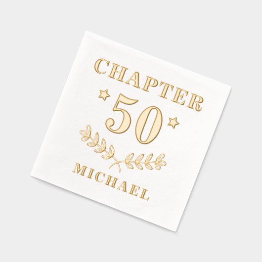 第五十章五十十誕生日 パーソナライズされた 箔ナプキン (左)