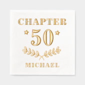 第五十章五十十誕生日 パーソナライズされた 箔ナプキン (正面)