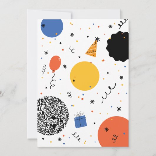 第五誕生日キャンドルドードル招待状 招待状 (裏面)