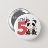 第五誕生日パンダ子供へ5年ボタン 缶バッジ (正面&裏面)