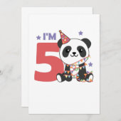 第五誕生日パンダ子供へ5年招待状 招待状 (正面/裏面)