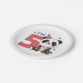 第五誕生日パンダ子供へ5年紙プレート ペーパープレート (アングル)