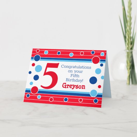 第五誕生日パーソナライズされたカード! カード (正面)