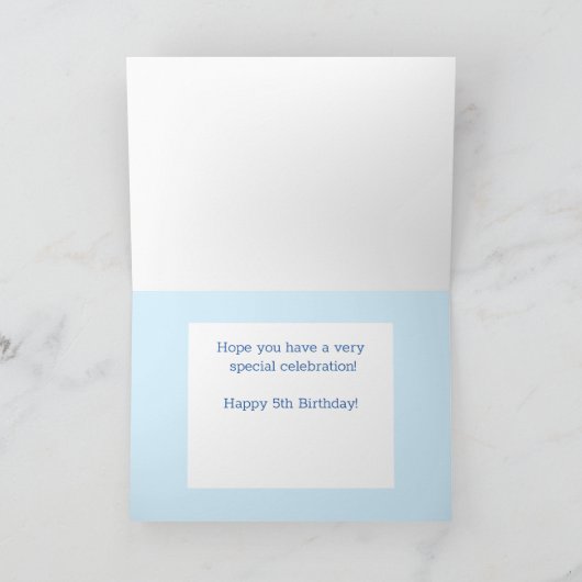 第五誕生日パーソナライズされたカード! カード (内部)