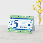 第五誕生日パーソナライズされたカード! カード (黄色い花)