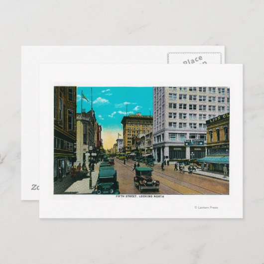 第五通りルッキング北,サンディエゴ ポストカード (正面/裏面)