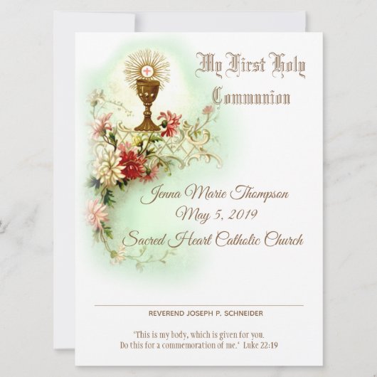 第伝統的1回聖体拝領証書 シーズンカード (正面)