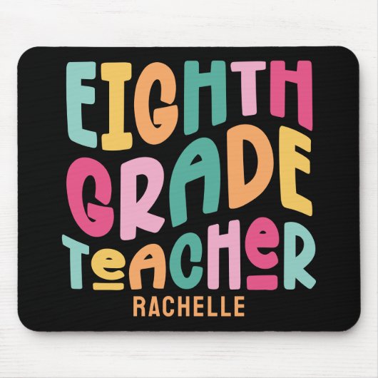 第八級先生カラフル文字 マウスパッド (正面)