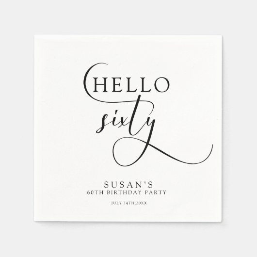 第六エレガント十誕生日 スタンダードカクテルナプキン (正面)