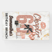 第六十バラ金ゴールド第六十誕生日 エレガント 横断幕 (横)