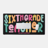 第六級先生カラフルタイポグラフィ デスクマット (キーボード&マウス)