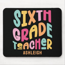 第六級先生カラフル文字 マウスパッド