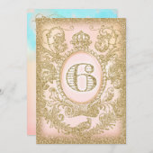 第六誕生日ワンスオンザタイムプリンセス 招待状 (正面/裏面)