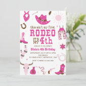 第四ロデオウェスタン女性のカーボーイ四TH誕生日 招待状 (スタンド正面)