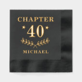第四十章第四百四十誕生日 パーソナライズされた 箔ナプキン (正面)