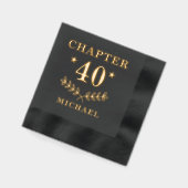 第四十章第四百四十誕生日 パーソナライズされた 箔ナプキン (左)