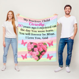 第大切90誕生日パーソナライズされた婦人 フリースブランケット