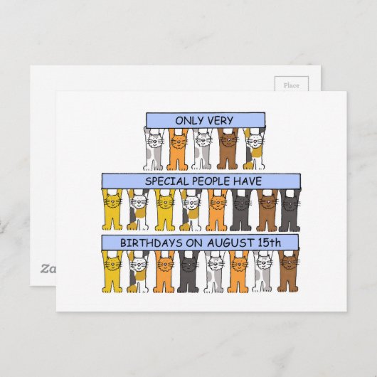 第威厳がある15誕生日の猫たち ポストカード (正面/裏面)