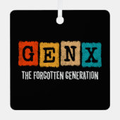 第忘れ世代X世代Xer世代おもしろいX メタルオーナメント (正面)