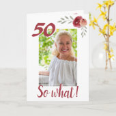 第感動的50誕生日フローラ写真 カード (黄色い花)