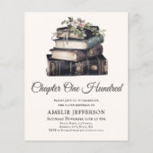 第百章 | ブックテーマ100番目の誕生日招待状 (正面)