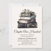 第百章 | ブックテーマ100番目の誕生日招待状 招待状 (正面)