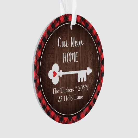 第素朴1クリスマスニューハウス鍵プレイド写真 オーナメント (正面)