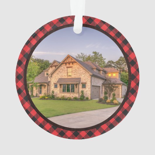 第素朴1クリスマスニューハウス鍵プレイド写真 オーナメント (裏面)