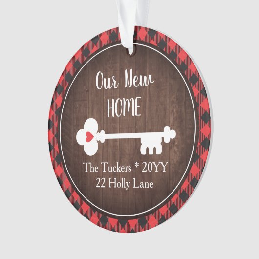 第素朴1クリスマスニューハウス鍵プレイド写真 オーナメント (正面)